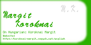 margit koroknai business card